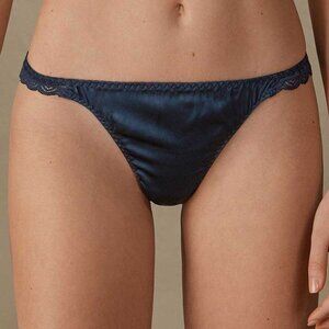 Intimissimi Silk and Lace String in Intense Blue